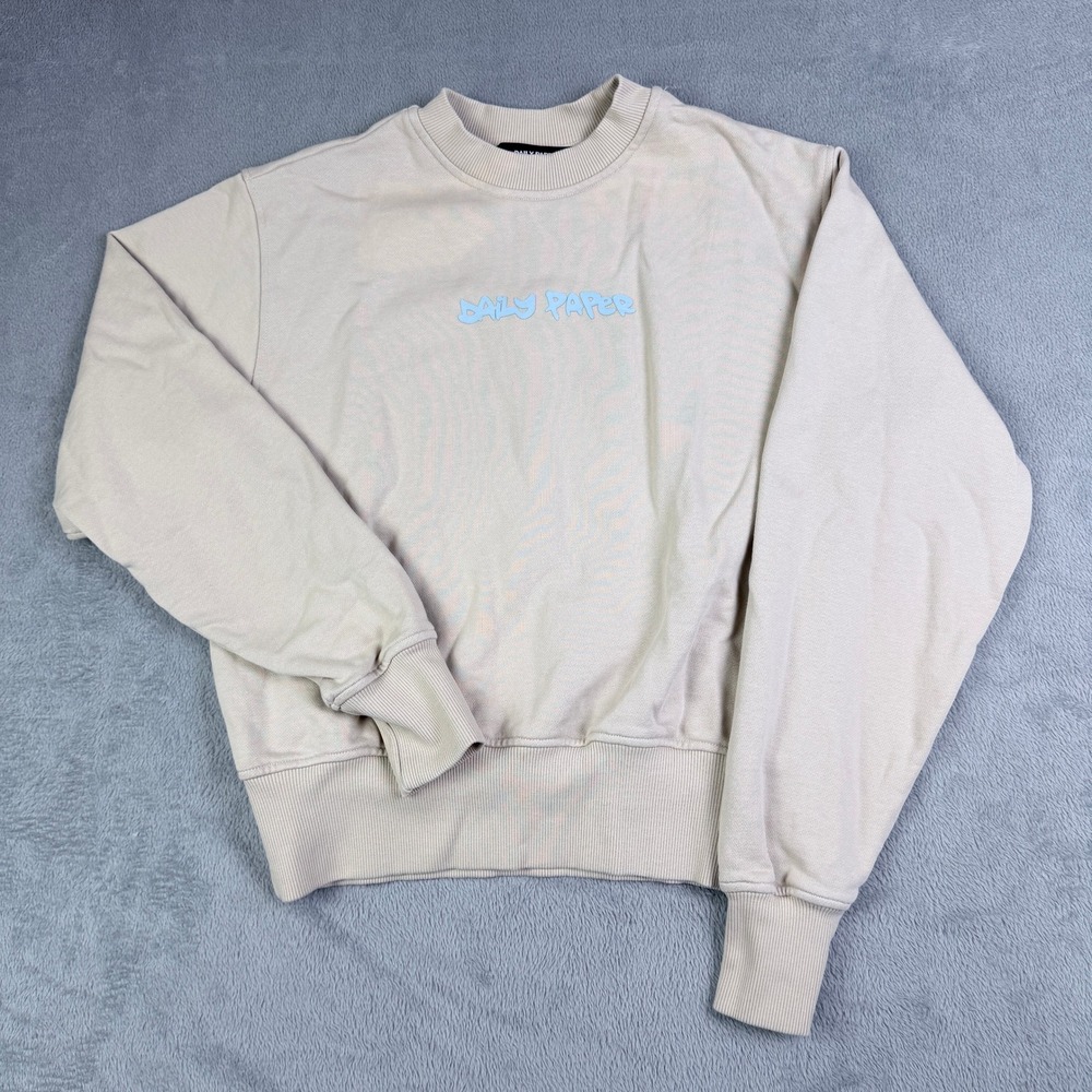 Daily Paper Beige Against All Odds Puff Print Cotton Sweatshirt Mens Medium